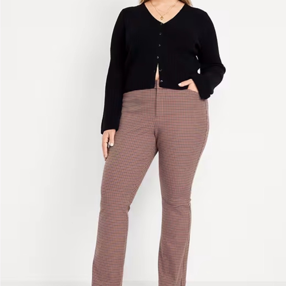 High-Rise Pixie Flare Leg Pants - Brown/Black
